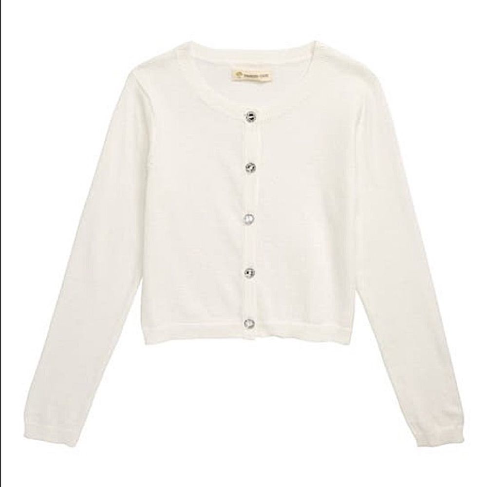 Tucker + Tate Cardigan Sweater White Silver Jewel Glitter Long Sleeve Toddler 2